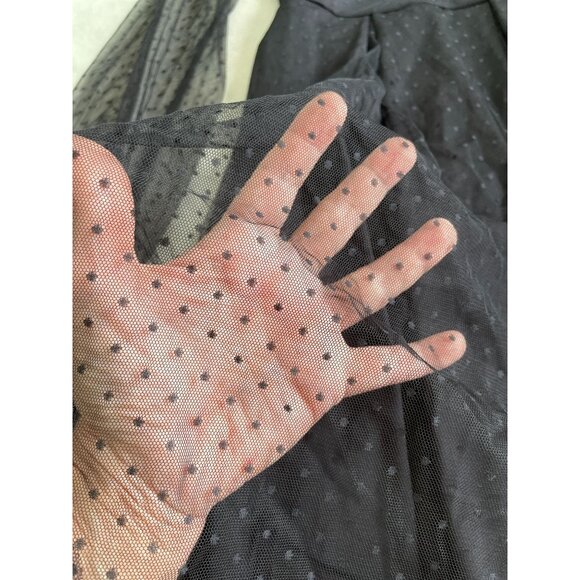 Whimsigoth Black Mesh Polka Dot Sheer Lace Whimsygoth Dainty Dress - Picture 8 of 13